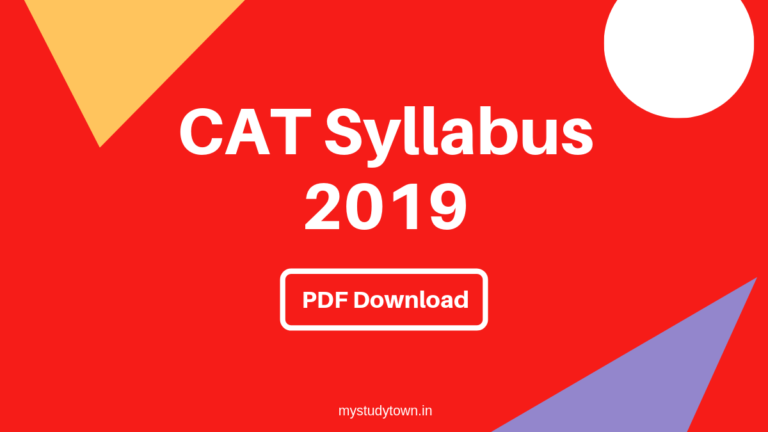 CAT Syllabus 2024 | CAT Exam Syllabus PDF (Free Download)- MyStudyTown