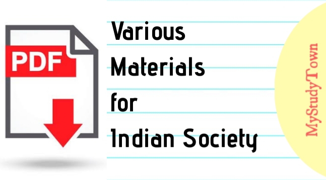 Various Materials for Indian Society PDF