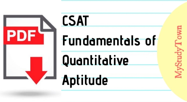 CSAT Fundamentals of Quantitaive Aptitude