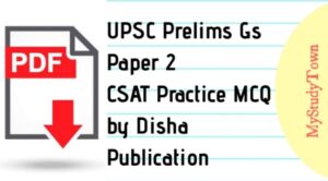 UPSC Prelims GS Paper 2 CSAT Practice MCQ by Disha Publication
