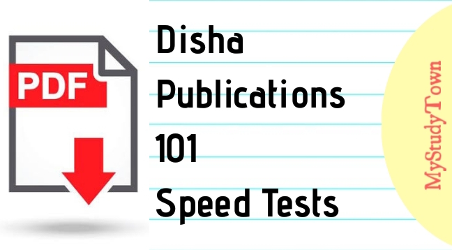 Disha Publications 101 Speed Tests PDF Free Download
