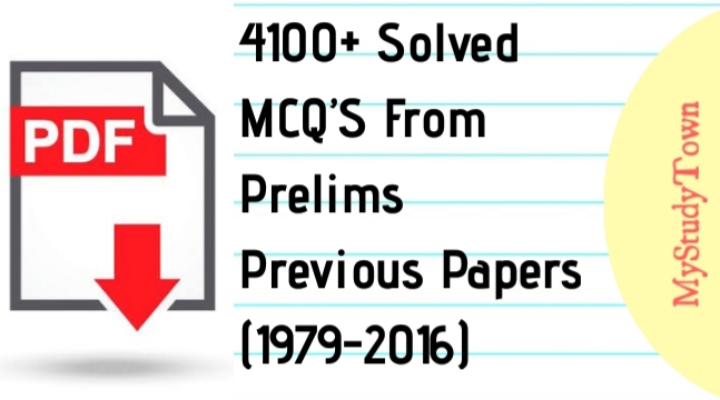 Solved MCQ’S From Prelims Previous Papers