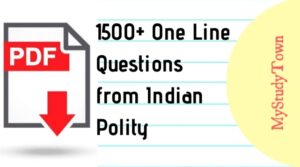 1500+ One Line Questions from Indian Polity