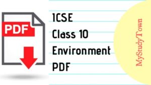 ICSE Class 10 Environment PDF