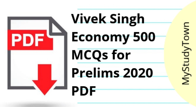 Vivek Singh Economy 500 MCQs for Prelims
