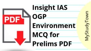 Insight IAS OGP Environment MCQ for Prelims