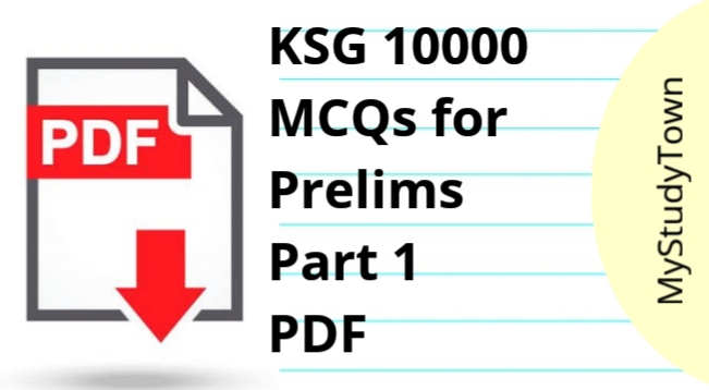 KSG 10000 MCQs for Prelims Part 1 PDF