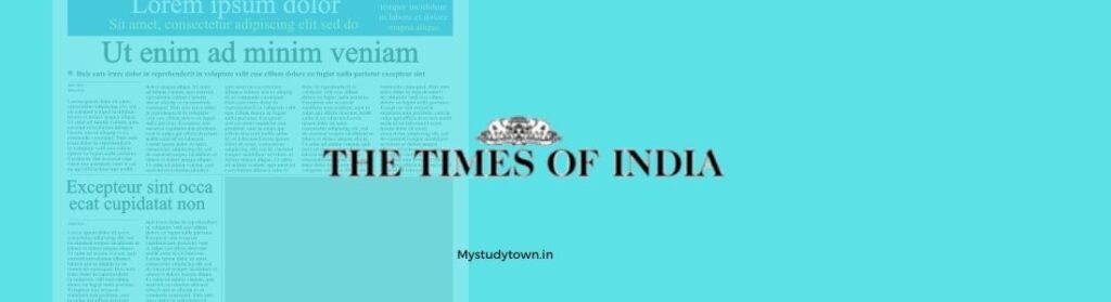 Times of India epaper Today PDF Download - My Study Town