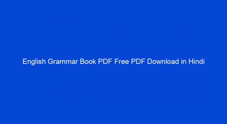 Best English Grammar Book In India Pdf Free Download