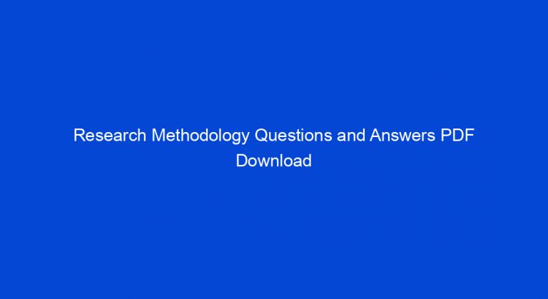 research methodology objective questions and answers pdf